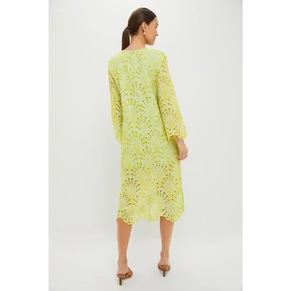 Tuckernuck Lemon Eyelet Midi Dress - Picture 2 of 7